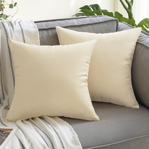 Outdoor Waterproof Pillow Covers 18x18 Set of 2 Decorative Patio