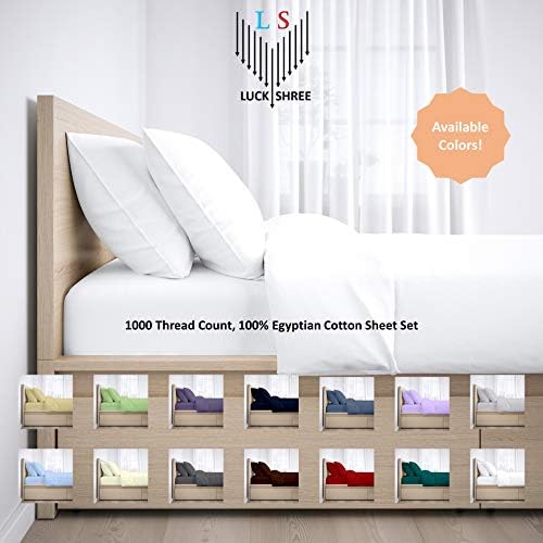 1000-TC Egyptian Cotton 5-PC Sheet Set, 12" Deep - Ivory, Split King
