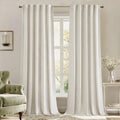 MIULEE Velvet Curtains 52x108 inches 2 Panels Ivory Room Darkening