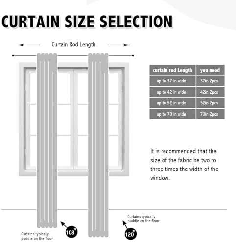 Anytime 100% Blackout Curtain 2 Panels Set,Thermal Insulated Window