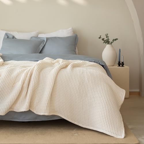 Waffle Blankets (Natural, California King 95x126 inch)