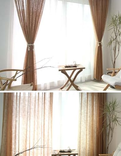 Beydodo Sheer Curtains 96 inch Length 2 Panels Set, Privacy Curtains