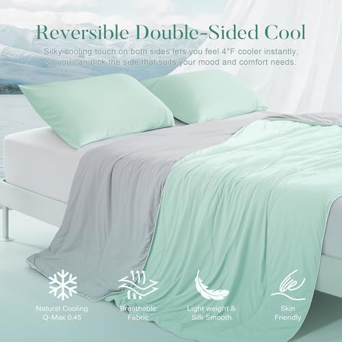 Cooling Comforter King Size with Pillow Cases, Lightweight Summer