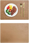 Faux Leather Placemats Set of 6, Double-Sided Two-Color Place Mats