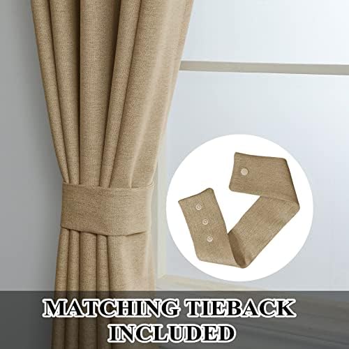 Fcosie 42" W x 72" L Grommet Blackout Curtains for Living Room, Thick