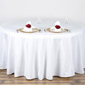 TABLECLOTHSFACTORY 90 Inch White Round Tablecloth - Linens Polyester
