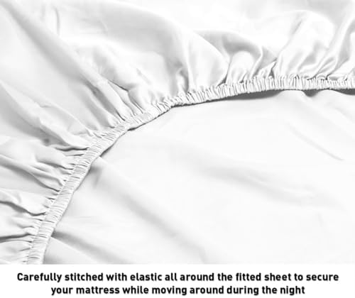 Pima Cotton Queen Size Sheet Set, 4Pc Bed Set, Soft & Breathable