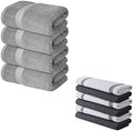 Infinitee Xclusives Pack of 4 Grey Bath Towels + Pack of 6 Kitchen