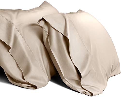 WishSmile Taupe Cooling Pillowcases King Pillow Cases Set of 2,Hair