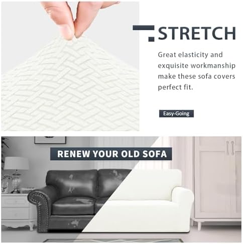 Easy-Going Stretch Jacquard Couch Cover, 1-Piece Soft Sofa Cover, Sofa