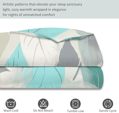 Duvet Cover King Minimalist Abstract Plant Leaf Reversible Bedding Set