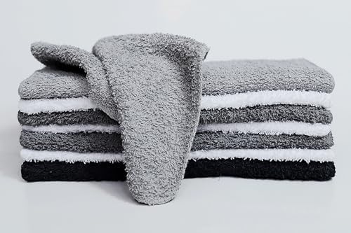 (2 Pack) 18-Pack Washcloth Bundle, Grey Multi
