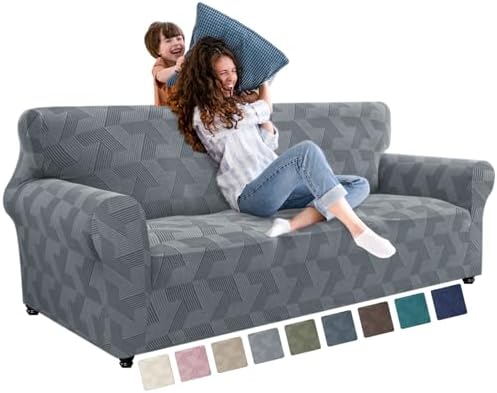 JIVINER 1 Piece Couch Cover for 3 Cushion Couch, High Stretch Sofa