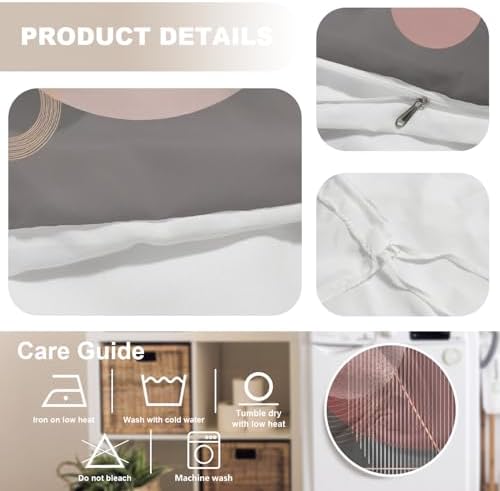 Minimalist Abstract 100% Cotton Duvet Cover Set King Size, Geometric