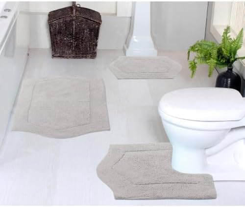TRP Quick Dry Super Absorbent Tufted 100% Cotton Bathroom Rugs Sets