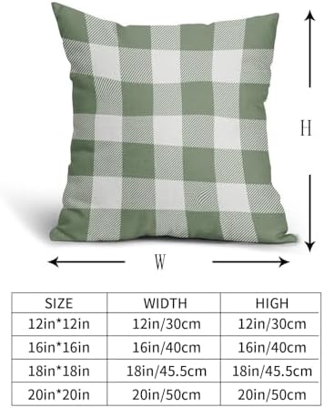 Light Sage Green and White Buffalo Plaid Pillow Covers 18x18 Set of 2
