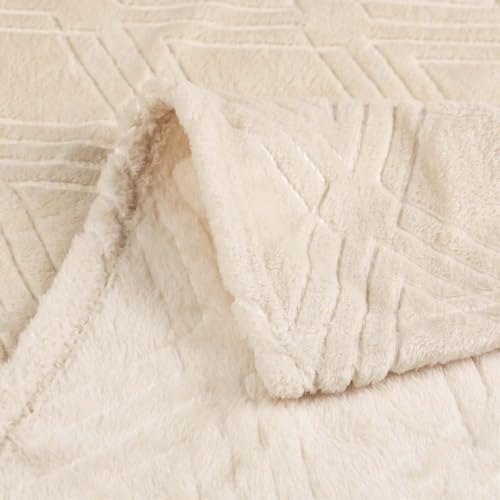 SUPERIOR Fleece Diamond Fluffy Blanket, Decorative Blankets for