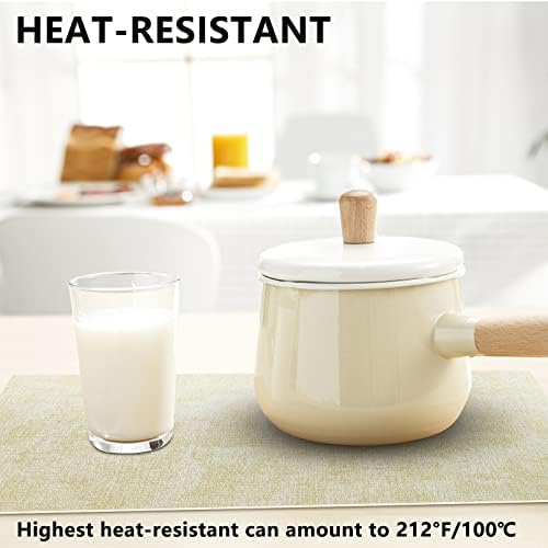 Leather Heat Resistant Placemats Set of 6 Waterproof Wipeable Washable