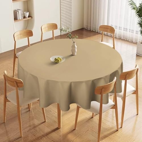 Beige Plain Solid Color Tablecloth Washable Dinng Table Covers