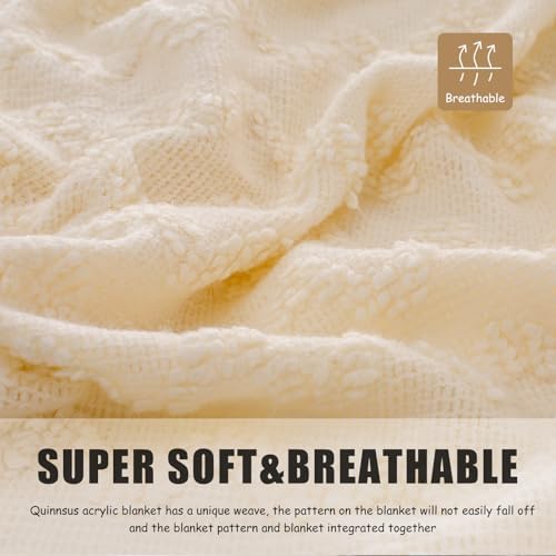 Knit Throw Blanket for Couch Farmhouse Lightweight Soft Cozy Throw