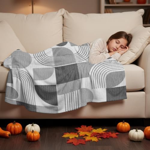 Flannel Fleece Blanket 60" x 80", Bohemia Microfiber Cozy Soft Throws