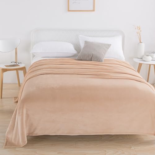 Solid Flannel Fleece Blanket,Plush Throw Fuzzy Lightweight Microfiber