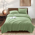Vonty Full Sage Green 1800 Thread Count Microfiber Sheet Set, 4-Piece