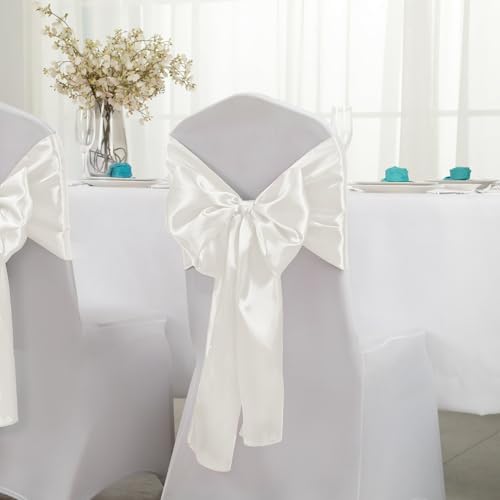 Horbaunal 12 Pack Ivory Satin Table Runner 12 x 108 Inch