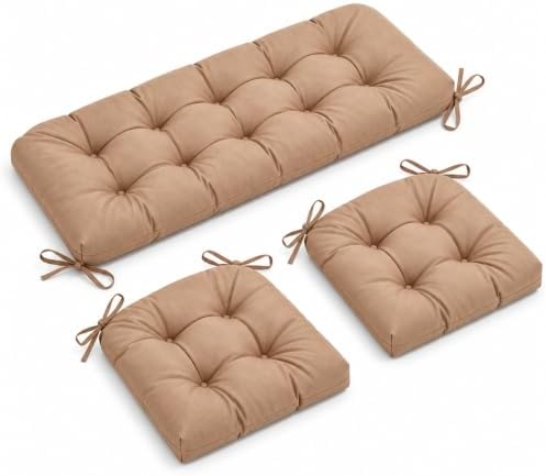 Outdoor Wicker Chair Cushions Set of 3, Waterproof Patio Furniture