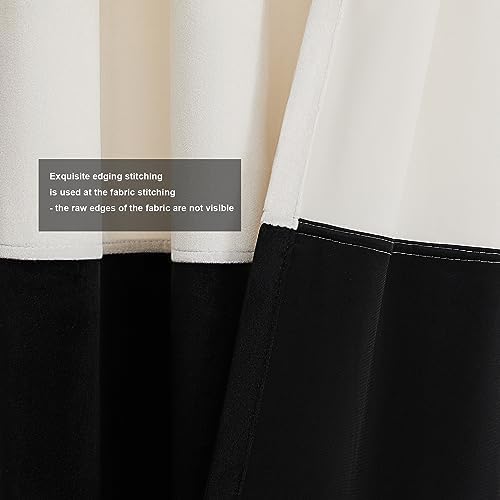 Modern Cream White Black Decorative Velvet Curtains 120 inches 2