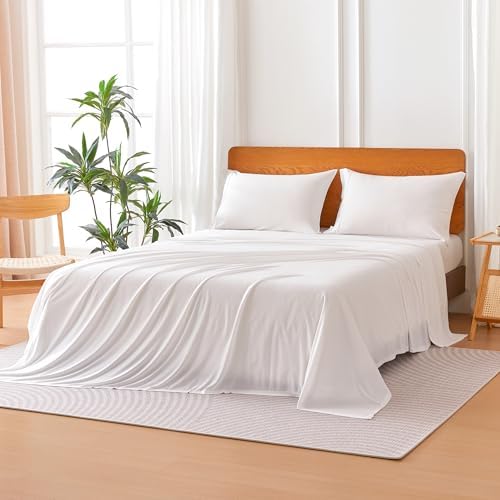 Amazon Basics Jersey Knit 4-Piece Sheet Set, Wrinkle Free and Easy