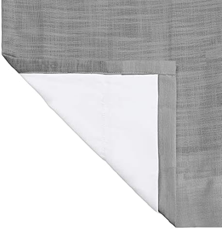 TWOPAGES Gray Linen Textured Pinch Pleat Curtain, 72Wx102L, 1 Panel