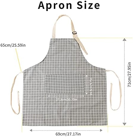 Tosewever 2 Pieces Kitchen Cooking Aprons, Waterproof Linen Adjustable