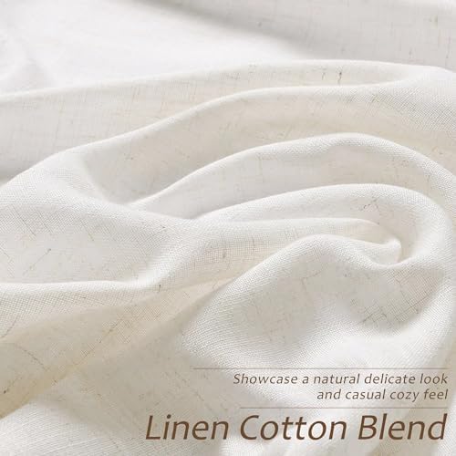 Aersas Extra Long Linen Curtains 110 Inches for Living Room Grommet