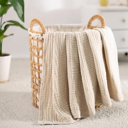 Carriediosa 100% Cotton Muslin Throw Blanket 50 x 70 Summer Gauze for