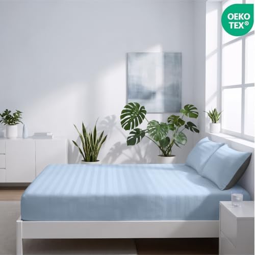 Cooling Bed Sheet Set - Breathable Fitted Sheet & Pillowcase for Hot