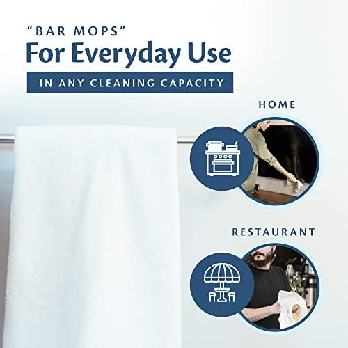 Cleaning Towels, 100% Cotton Bar Mops, White, 60 Pack