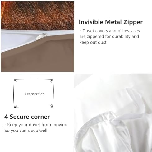 California King Duvet Cover Set Animal Lion Savannah Soft Microfiber