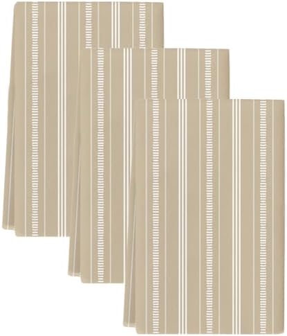 Boho Beige Kitchen Towels Set of 3, Absorbent Dish Towels for Kitchen