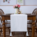 Simple&Opulence Linen Cotton Table Runner, Farmhouse Table Runner with