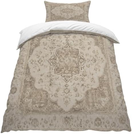 Beige Boho Duvet Cover Queen Size, Quilt Cover 90"x90" with Zipper
