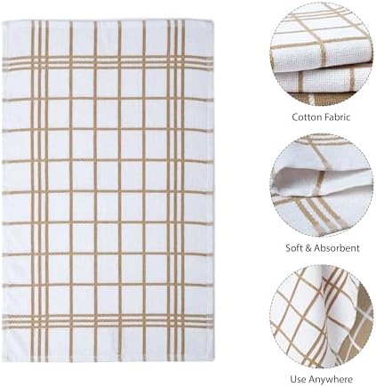 Encasa XO Cotton Kitchen Towels, Beige, (Set of 4)
