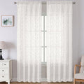 Lecloud Leia Ivory Sheer Curtains 108 Inches Long 2 Panels, Airy