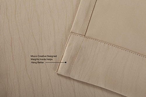 MIUCO Blackout Curtains Room Darkening Curtains Textured Grommet