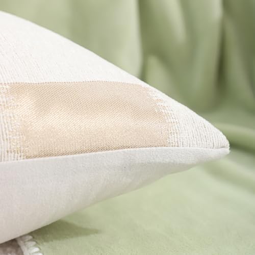 Set of 2 Chenille Jacquard Throw Pillow Covers 20x20 Inches, Modern
