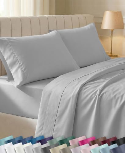 California Design Den Soft 100% Cotton Queen Size Bed Sheet Set, Light