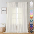 Lecloud Sheer Curtain Panels Set 96" Inches Long, Solid Voile Light