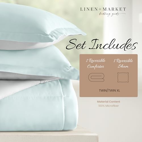Linen Market Reversible Twin Comforter Set (2 Piece) - Bring Luxury
