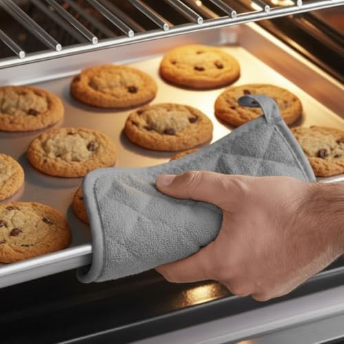 Soro Essentials- 8" x 8" Silicone Coated Cotton Pot Holder Gray Color