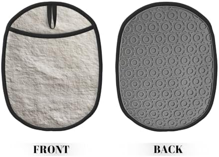 Subtle Beige Canvas Texture Silicone Pot Holders,2pcs, Heat Resistant